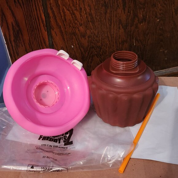 AMC Exclusive Five Nights at Freddy's2 FNAF 3D Drink Bottle Pink Cup CupCake - Picture 4 of 7